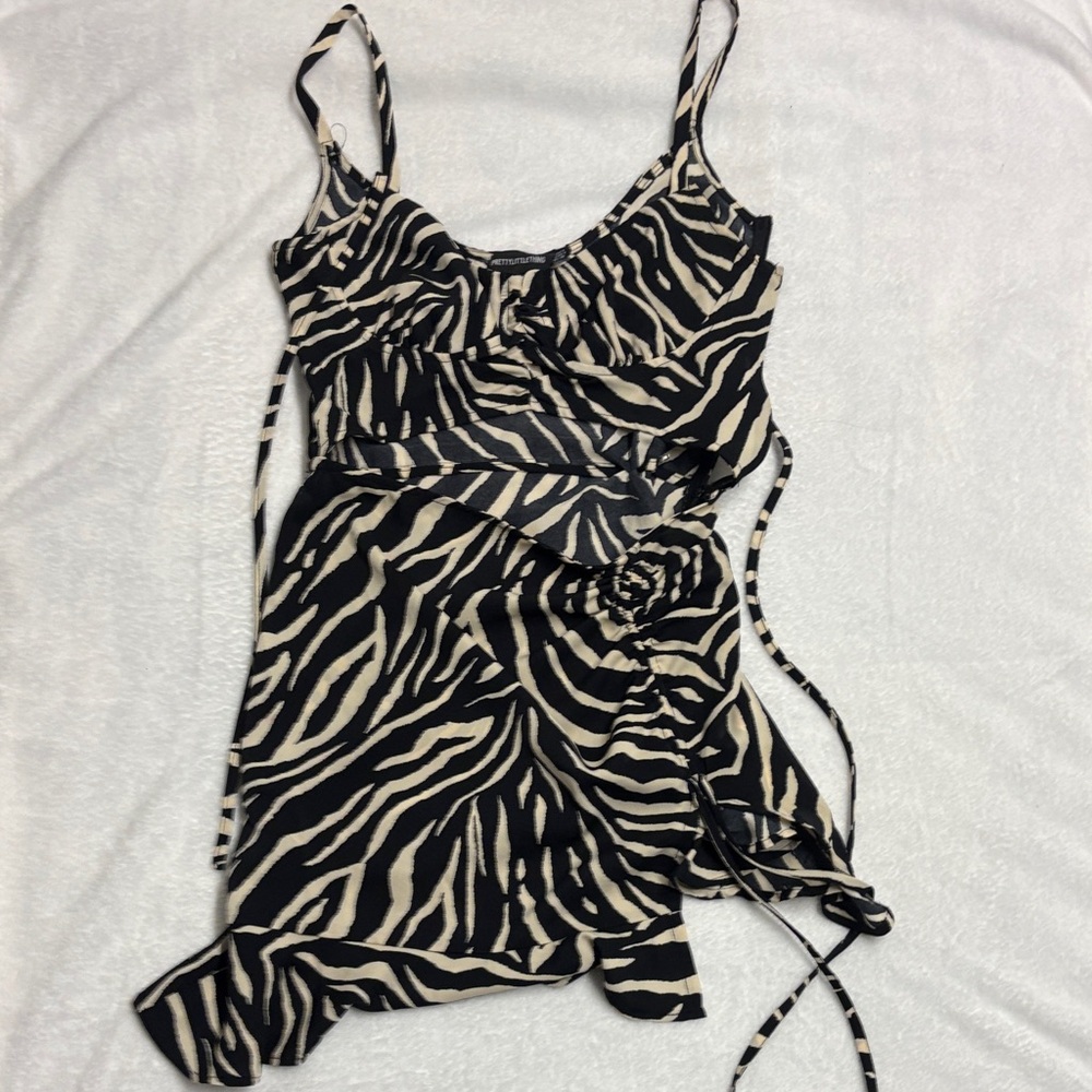 Zebra Print Strappy Dress